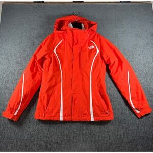 The North Face Womens HyVent 3-in-1 Triclimate Jacket Orange White Small